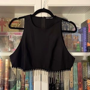 SHEIN CRYSTAL FRINGE CROP